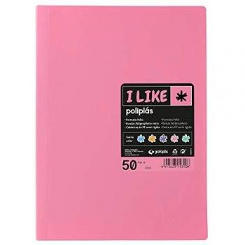 Grafoplás 1441353. Carpeta de Fundas, Tamaño Folio, 40 Fundas Soldadas, Color Rosa, Poliplás I Like
