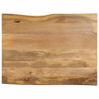 Mesa de comedor 90x80x3,8 cm Madera maciza Mango Live con bordes naturales Marrón