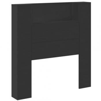 Cabecero de cama con luz LED negro 100x16,5x103,5 cm
