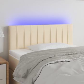 Cabecero LED de Tela Color Crema 100x5x78/88 cm