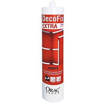 Adhesivo Blanco Polímero DecoFix Ultra Orac Decor FX400 - 270 ml, Adhesivo Extra Fuerte para Unión de Perfiles Decorativos