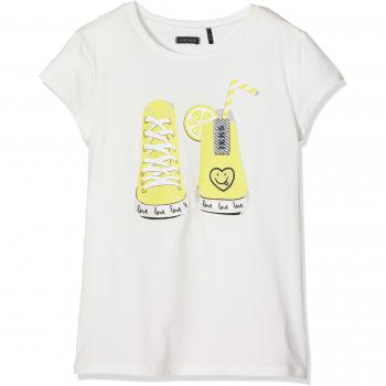 IKKS Junior T Shirt Blanc Print Jaunes Citron, Camiseta para Niñas, Beige Cassé 19, 8 años