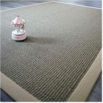Alfombra de Sisal Quintana Grège con Borde de Algodón - 200 x 290 cm
