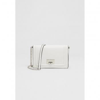 Stradivarius Decorative Closure White Crossbody Bag OS