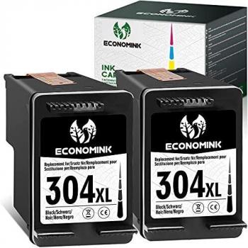 Economink 304XL Cartucho de Tinta Remanufacturado para HP 304 XL Negro, para DeskJet 3760 2630 2632 3762 2620 2633 2600 3750 2622 3730 3735, Envy 5020 5032 Impresoras, Pack de 2