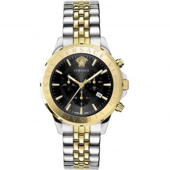 Versace Men's Chronograph Signature Watch Gray ONE SIZE