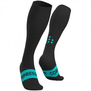 Calcetines Compressport Full Socks Race Oxygen negros - T4, compresión graduada, transpirables, ligeros, diseño ergonómico, soporte para el arco del pie, absorción de impactos