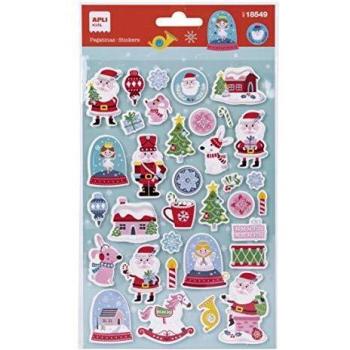 APLI Kids 18549 - Pegatinas Goma EVA Navidad Bolas de nieve 1 hoja
