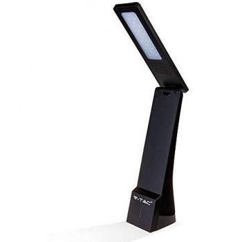 Lámpara de Mesa LED Recargable 4W Táctil con Cambio de Color y Regulador de Intensidad Color Negro