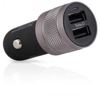 Wicked Chili 843068 Turbo-ID cargador 2400mA/12 W Dual USB cargador de coche 2-port adaptador Sony, Nokia, HTC, Huawei, LG, Wiko móvil y tablet