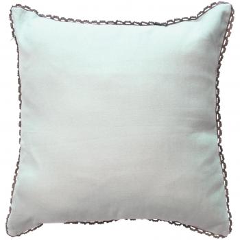 Charme et Douceur Funda Femina de cojín, color liso, de algodón, 40 x 40 cm, algodón, azul, 40 x 40 cm