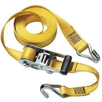 Master Lock 3058EURDAT Cinchas de Amarre con Trinquete y Ganchos, Amarillo, 4.5 m x 35 mm