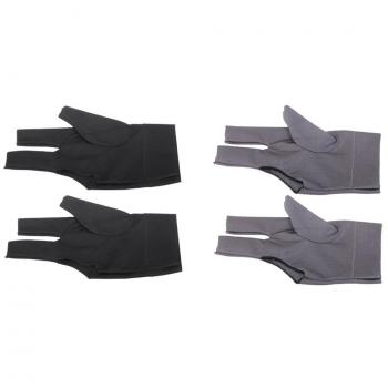 MagiDeal 4 Piezas de Guante de Billar Mano Izquierda 3 Dedos Color Negro+ Gris