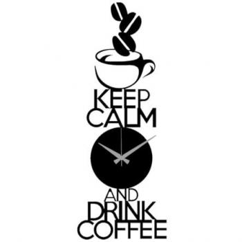Reloj de Pared Keep Calm, Metal Negro, 30x0.15x80 cm