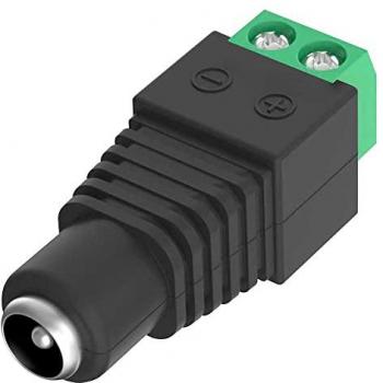 Conector DC Hembra 2.1mm x 5.5mm para Cámaras CCTV y Tiras de Luces LED - Adaptador de Seguridad Doméstica e Iluminación de Fiestas