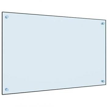 vidaXL Protector Salpicaduras Cocina Vidrio Templado Blanco 80x50cm Utensilios Herramientas Accesorios Protección Grasa al Cocinar Fiable Práctico