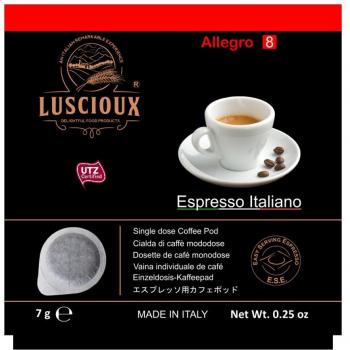 Luscioux Alegre cápsulas ESE 44 mm | Aroma intenso. Paquete de 100 cápsulas