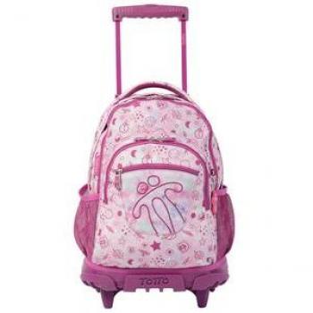 Mochila Escolar con Ruedas Totto España - Renglones - Grande - Cuida la Espalda - Capacidad 26.21L