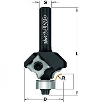 Fresa de radio cóncavo con cuchillas reversibles HW Z2 S:8 D:12.7 L:57.5 R:3 DX CMT 661.030.41