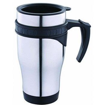 Renberg Taza Termo en Acero Inoxidable y PL Mate con asa, 450 ml, 1 Unidad