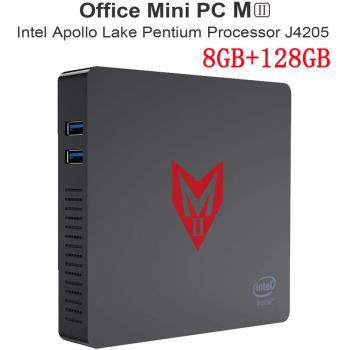 VGROUND MII Mini PC con procesador Intel Apollo Lake Pentium J4205, Ordenador de Sobremesa Soporte Windows 10, Gráficos HD 505, 8GB+128GB, BT4.0, 4K, 1000Mbps LAN, 2.4G+5.8G WiFi, Encendido Automático
