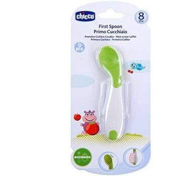 Chicco - Cuchara inclinada y mango ergonómico 8m+, color verde