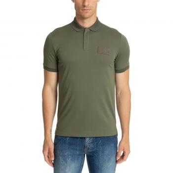 Emporio Armani EA7 Zip Polo Shirt Logo Plain Green Male Size M