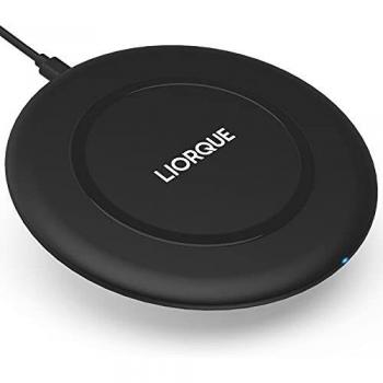 LIORQUE Cargador Inalámbrico Rápido Qi 5W/7,5W/10W para iPhone 12/12 Pro/11/11 Pro/11 Pro MAX/XS Samsung S20/Note 20, Huawei Mate 40/P40 Antideslizante,