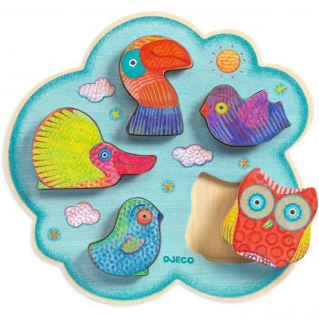 Djeco DJ01067 Rompecabezas de madera en relieve Toucanco