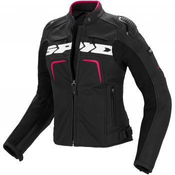 SPIDI Chaqueta de piel mujer evorider, Negro/Fucsia, Talla 42