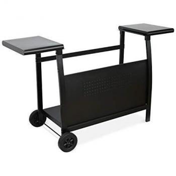 Carrito para plancha de gas Porthos 4 quemadores, acero negro, con ruedas, dimensiones 139x55x80 cm