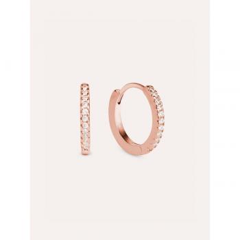 Pendientes Aro Cleo L de Plata Bañados en Oro Rosa