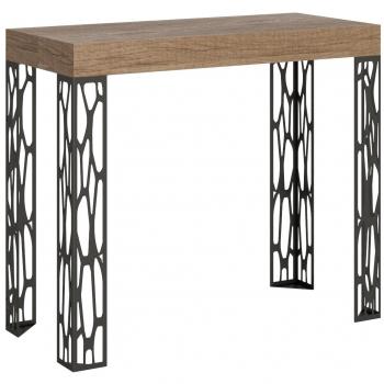 Consola extensible Ghibli 90x40/300 cm Roble Natural con Estructura Antracita