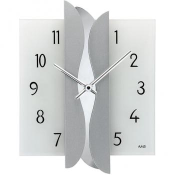 Moderno reloj de pared de cuarzo reloj de pared de cuarzo plata madera lacada-cromado-apoyo