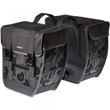 Basil Tour Elegance Alforjas Bolsa Doble Extra Grande, Moon Stone Grey, 34 x 17 x 34 cm, 40 litros, 17627
