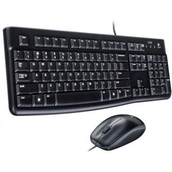 Combo Logitech MK120 - Teclado y Ratón Óptico con Cable, USB Plug-and-Play, Compatible con PC y Portátil, Disposición QWERTY Español - Negro