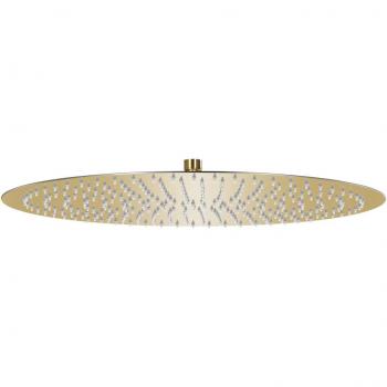 Cabezal de ducha redondo efecto lluvia acero inoxidable dorado 50 cm