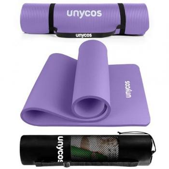 Esterilla de Yoga y Fitness Unycos 183x60 cm - NBR Antideslizante de 10 mm con Correa y Bolsa de Transporte