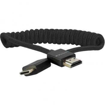 Kondor Blue Coiled Mini HDMI to Full HDMI Cable (12-24 Inch) - Black