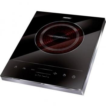 MPM MKE-06 Placa de Inducción Portátil Sobremesa, Superficie de Cristal, Control Táctil, Temperatura Ajustable 60-240°C, Temporizador Digital, Programable,