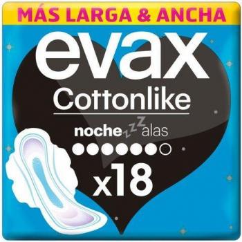 Evax Cottonlike Compresas Nocturnas con Alas, 18 unidades