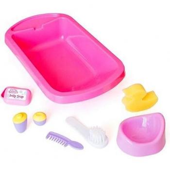 Casdon 711 - Baby Huggles bañera y Accesorios de baño para muñecos de hasta 40 cm, Color Rosa