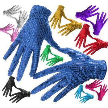 Guantes de Lentejuelas para adultos en varios colores