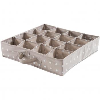 Compactor Organizador de cajón de 16 huecos, Gama Rivoli, Color beige, Tamaño 40 x 40 x 9 cm, RAN4402_B