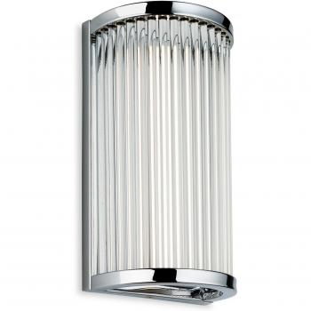 Aplique de baño Jewel Chrome con varillas de cristal transparente 25 cm, LED integrado, cromo, IP44