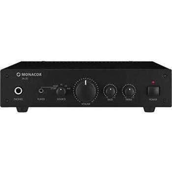 Amplificador Estéreo Universal Monacor SA-50, 25 W, Compacto y Versátil