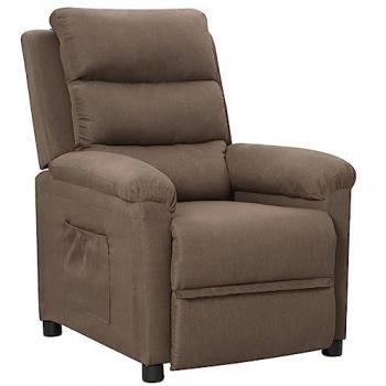 Sillón reclinable de tela gris taupe vidaXL con reposapiés ajustable, diseño orejero, ideal para sala de estar, salón u oficina