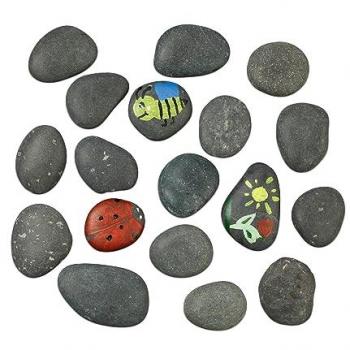 Piedras Decorativas para Pintar, Rocas Planas Grises Oscuras, Set de 2 kg, Tamaño 5-9 cm, Actividad Divertida para Niños y Adultos