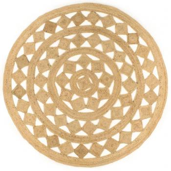 Alfombra de yute trenzado hecha a mano, disponible en diámetros de 90 cm, 120 cm, 150 cm y 210 cm, color marrón, ideal para sala de estar, dormitorio y salón