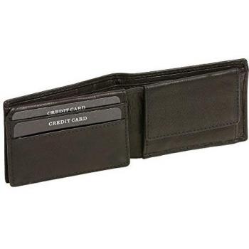 Cartera RFID Protección de información privada Cartera con Bloqueo RFID pequeña para señores Monedero para señoras LEAS, Piel auténtica, Negro - ''LEAS Mini-Edition''
